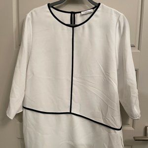 Calvin Klein - Large L - Asymmetric White Blouse